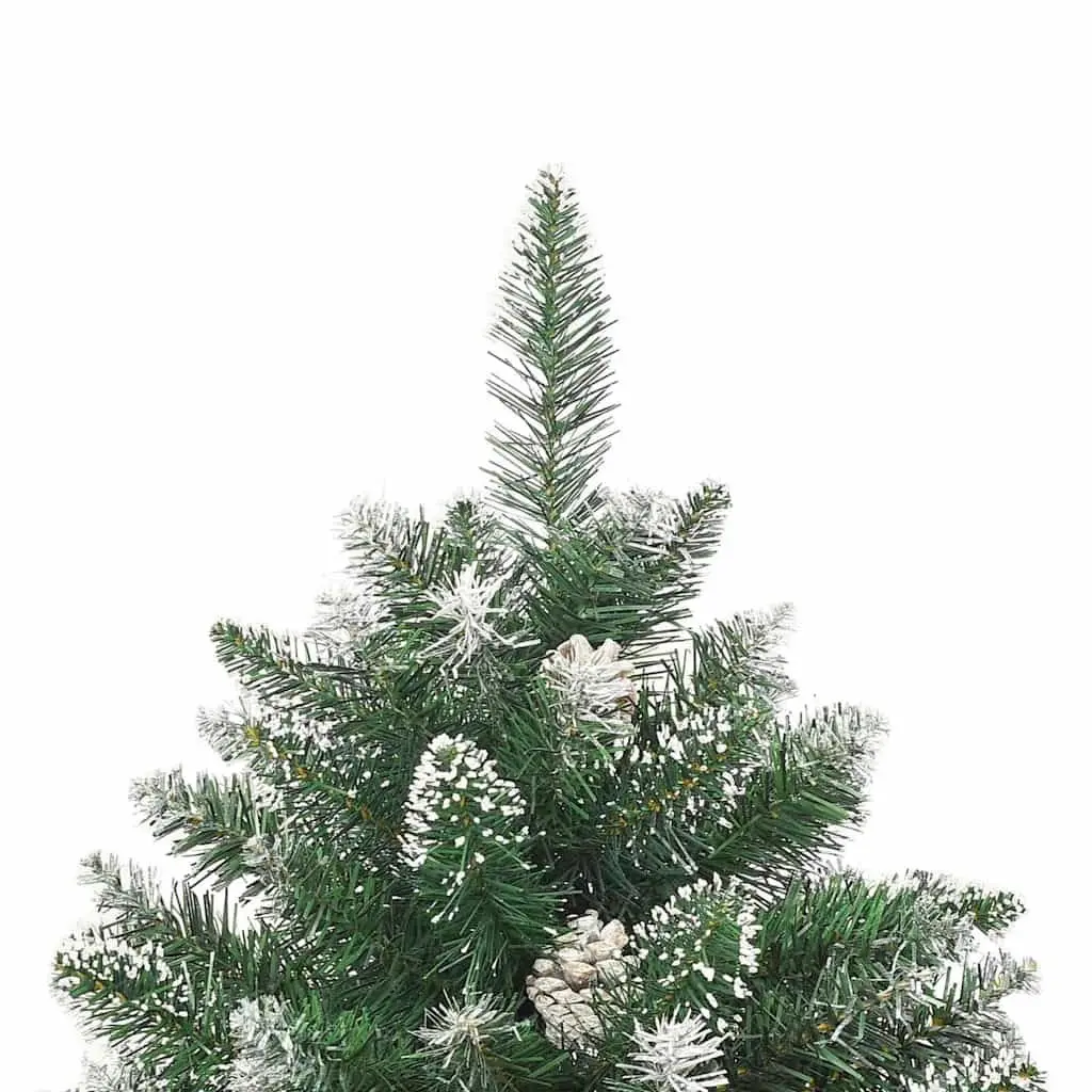 Artificial Christmas Tree 120cm Green for Home Decoration with Hinged Branches and Snow Flocked Tips
