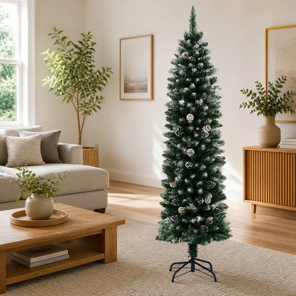 Slim 210cm Christmas Tree with Stand