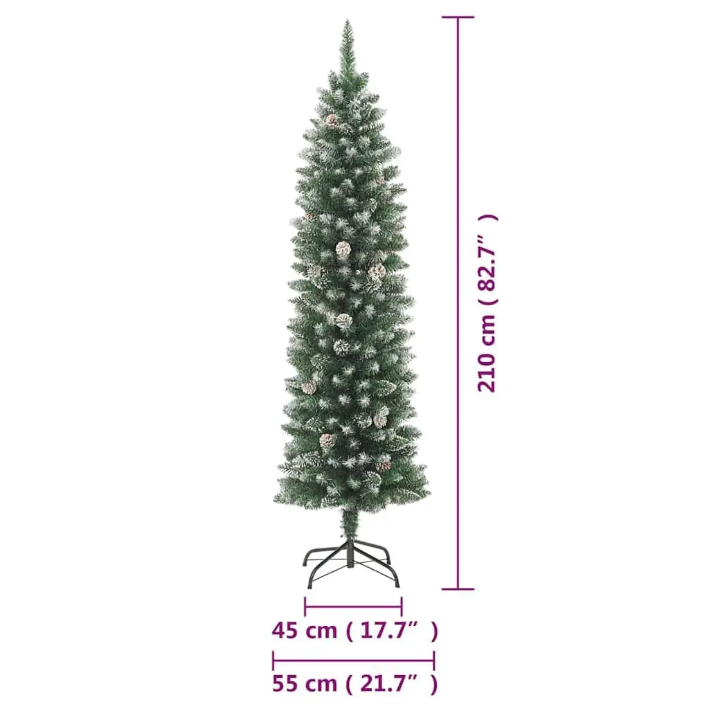 Slim 210cm Christmas Tree with Stand
