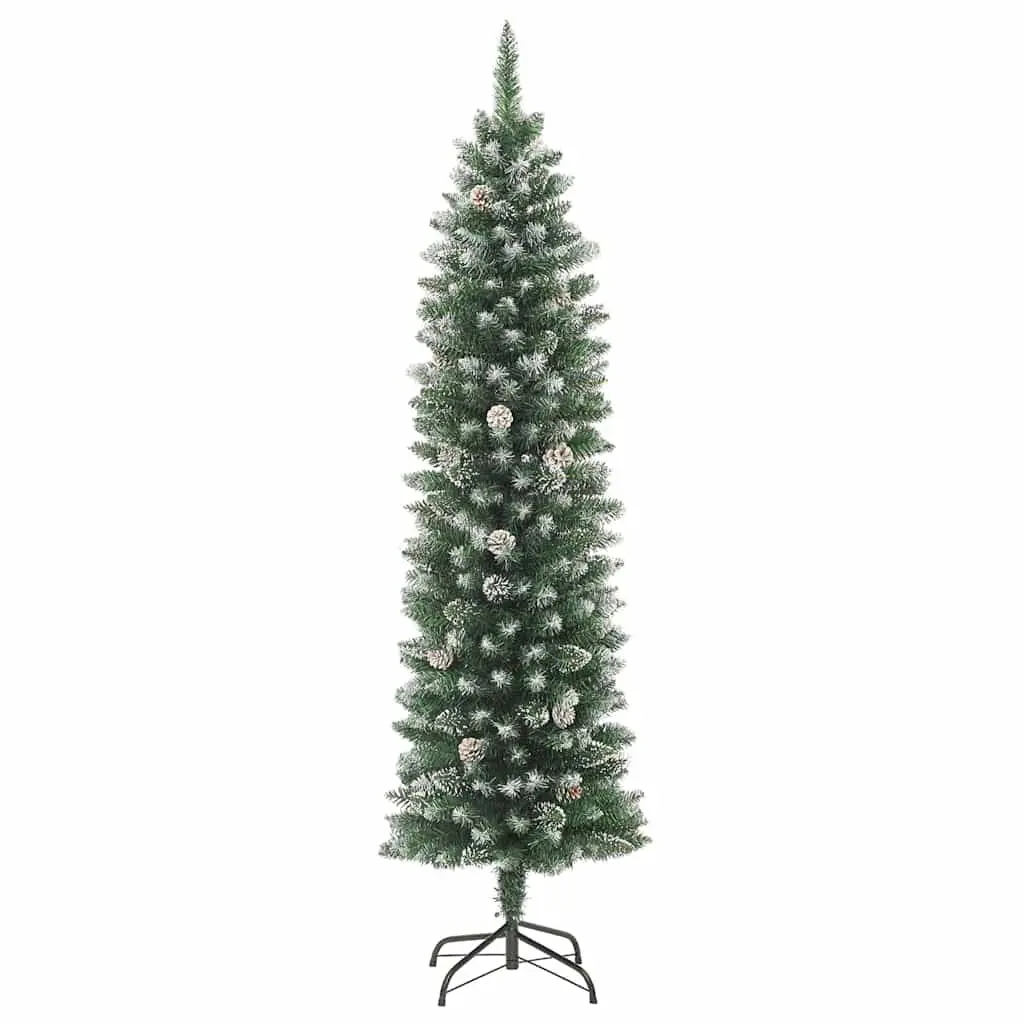 240cm Snow Flocked Slim Christmas Tree