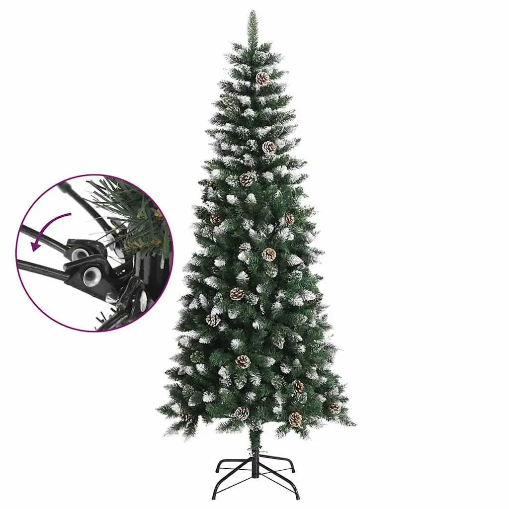 Artificial Christmas Tree Seasonal Decoration 180cm Green PVC Hinged Branches with Stand