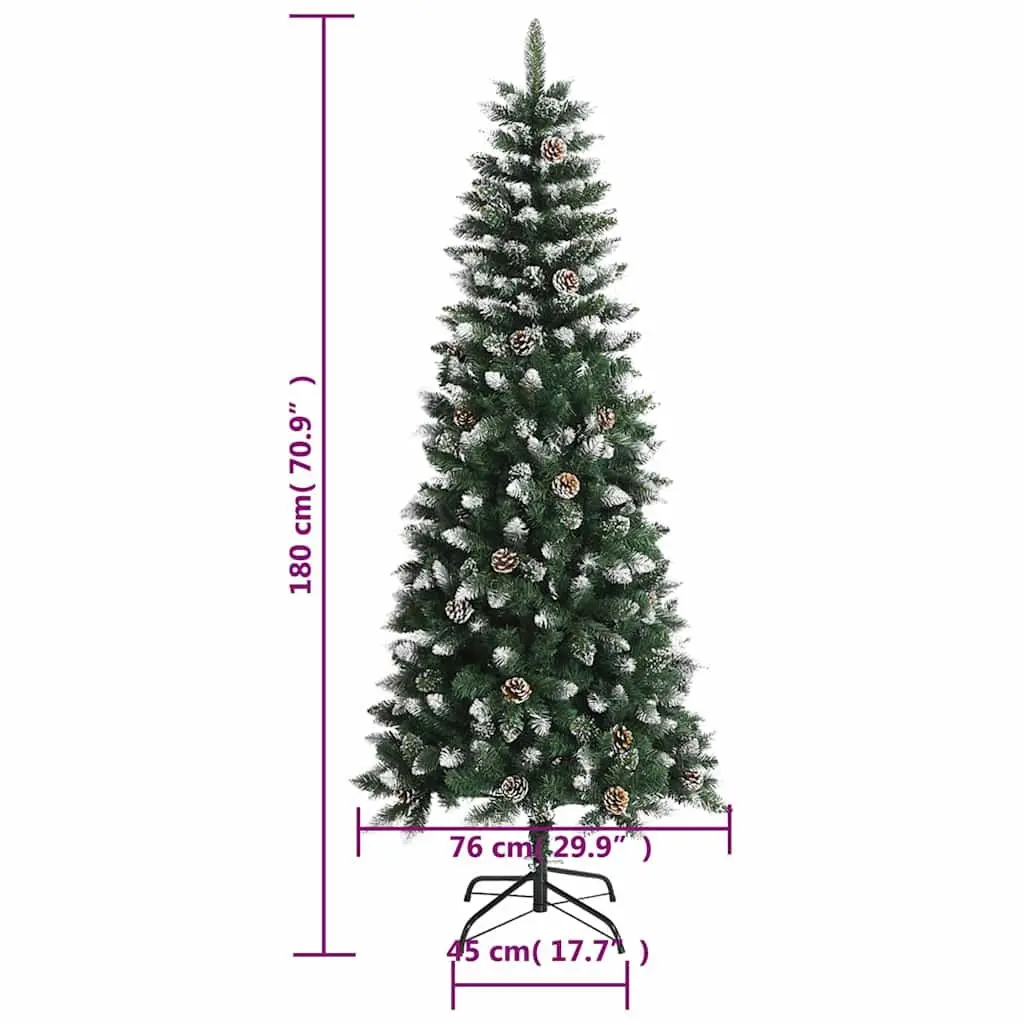 Artificial Christmas Tree Seasonal Decoration 180cm Green PVC Hinged Branches with Stand