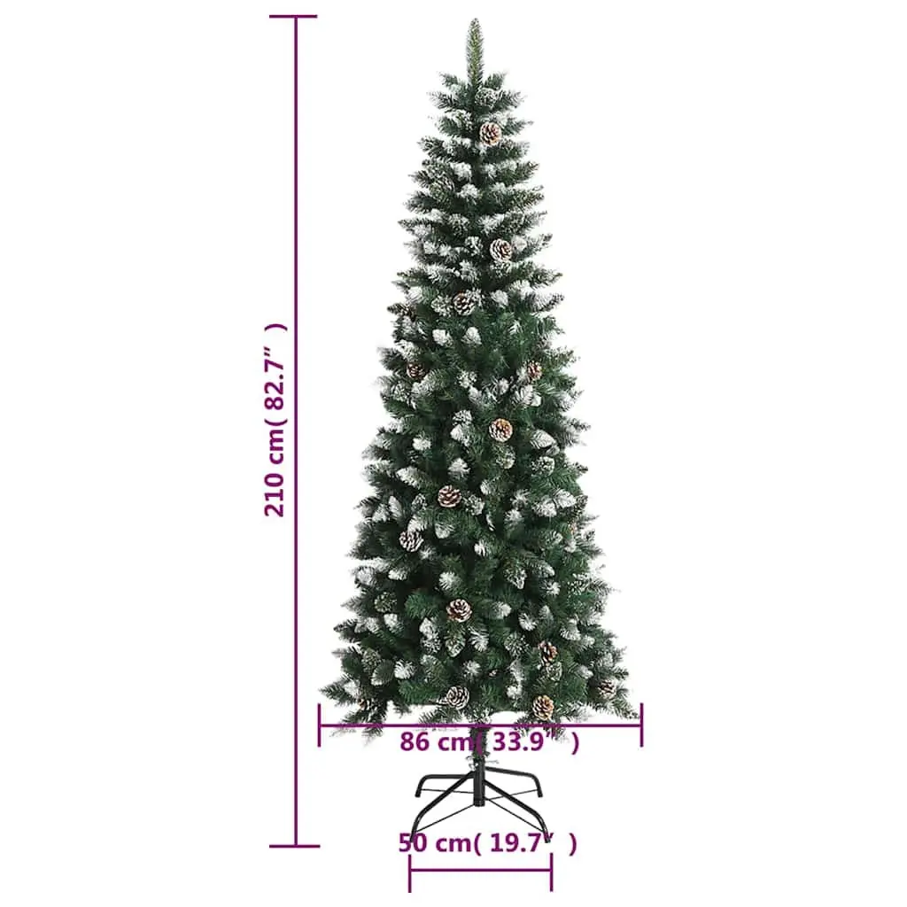 Artificial Christmas Tree 210cm Green PVC for Home Decoration