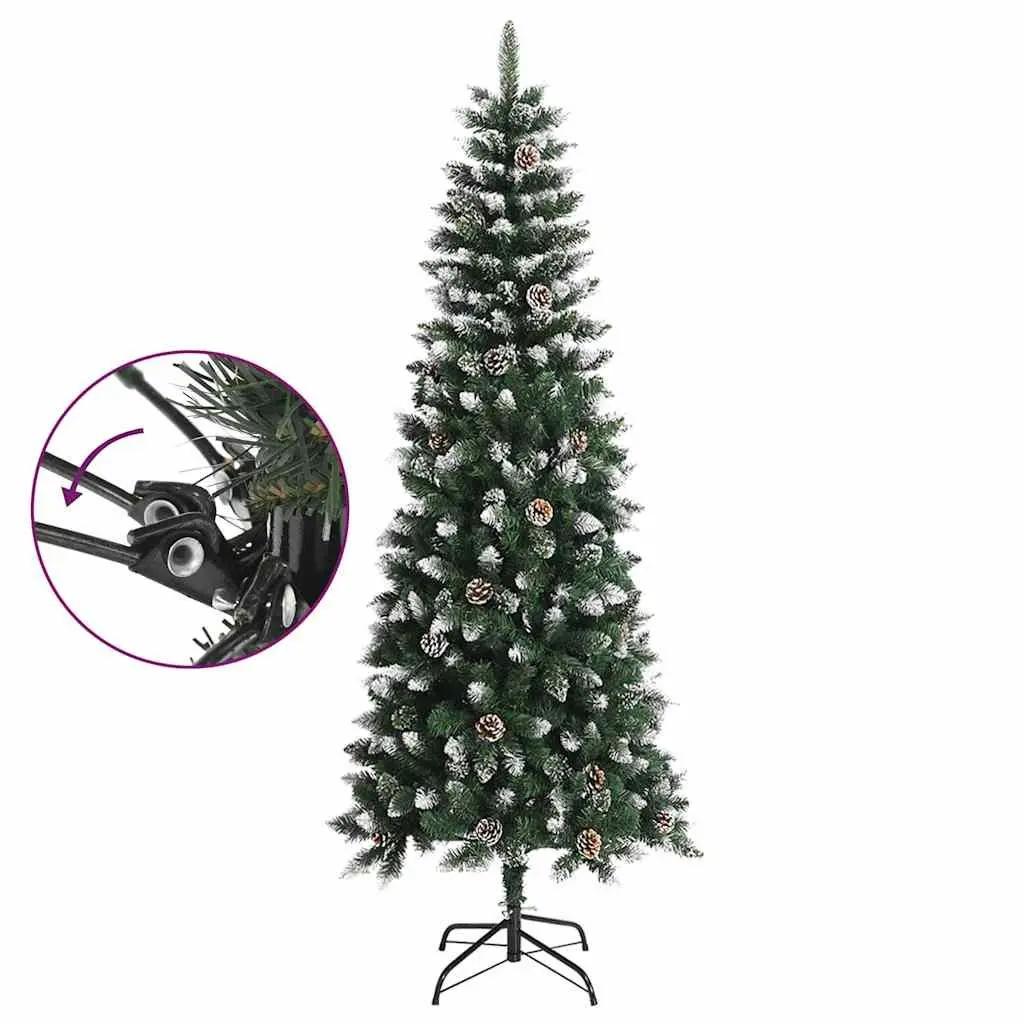 Artificial Christmas Tree for Seasonal Decoration 240cm Green PVC Hinged Branches