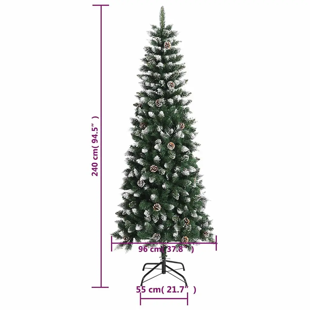 Artificial Christmas Tree for Seasonal Decoration 240cm Green PVC Hinged Branches