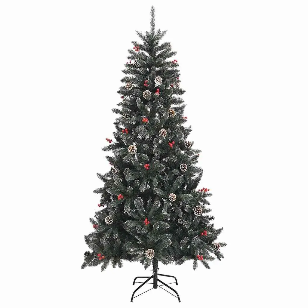 Artificial Christmas Tree Holiday Decor 210cm Green PVC Hinged Branches