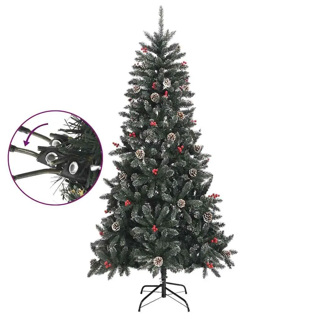 Artificial Christmas Tree Holiday Decor 210cm Green PVC Hinged Branches
