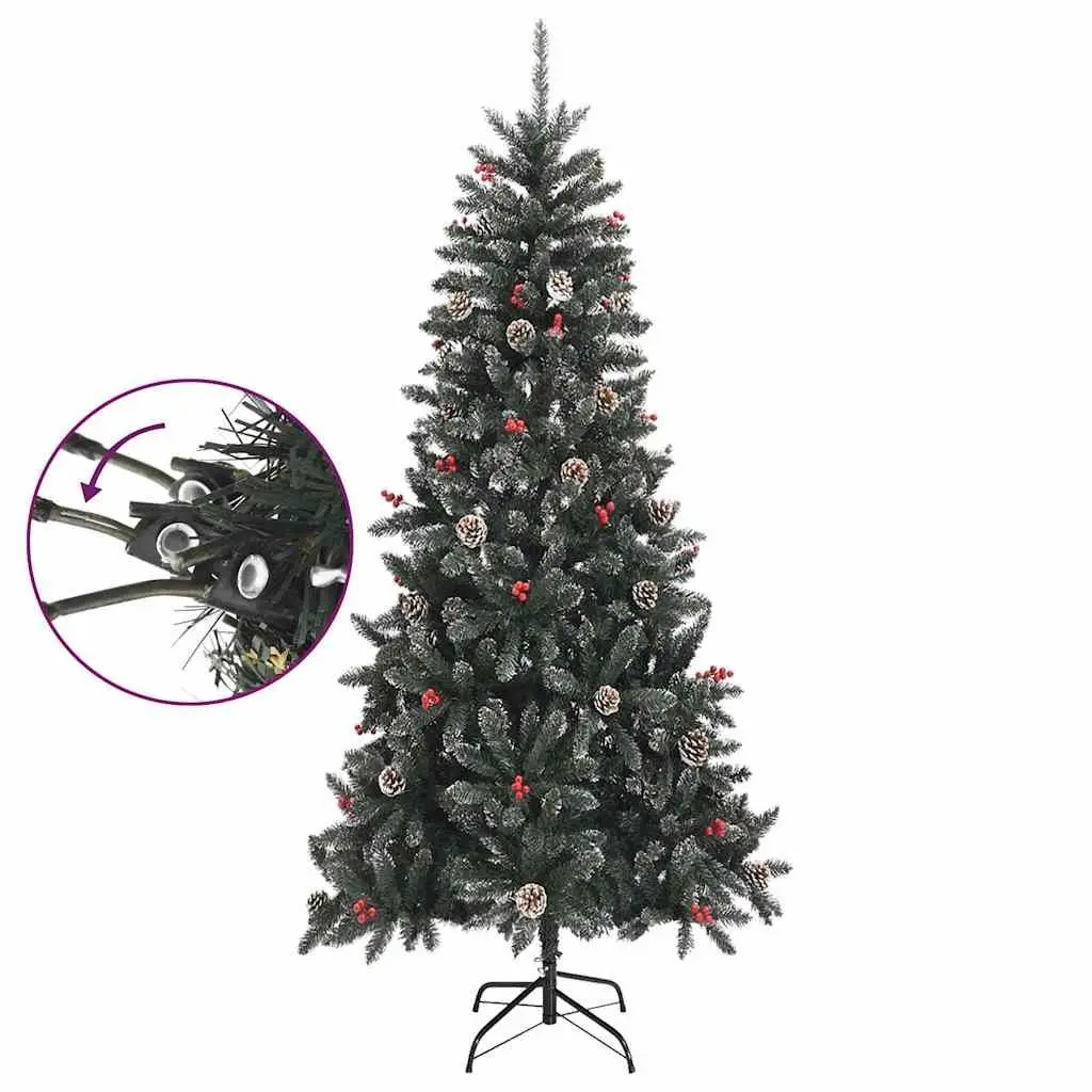 Artificial Christmas Tree for Holiday 240cm Green PVC Hinged Branches