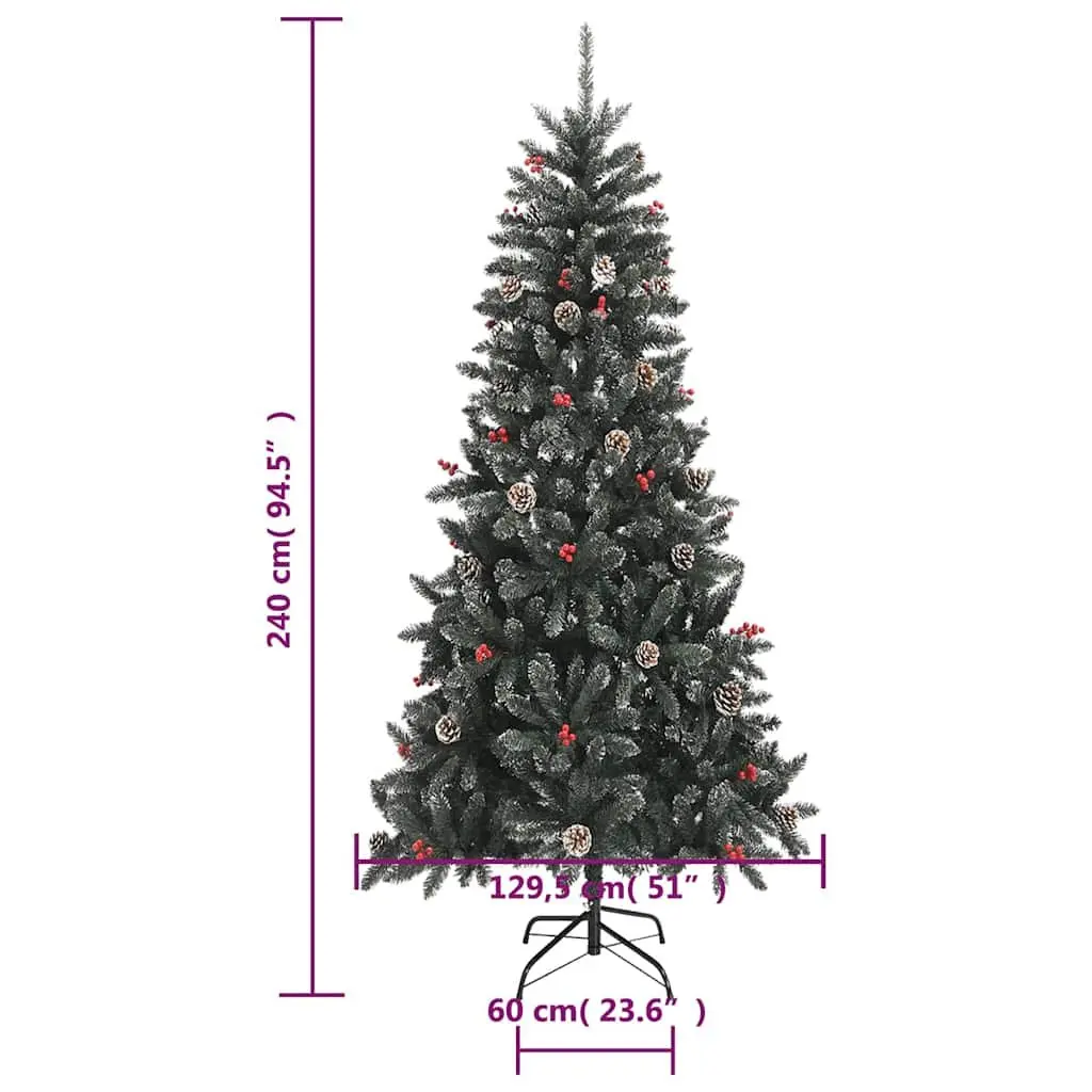 Artificial Christmas Tree for Holiday 240cm Green PVC Hinged Branches