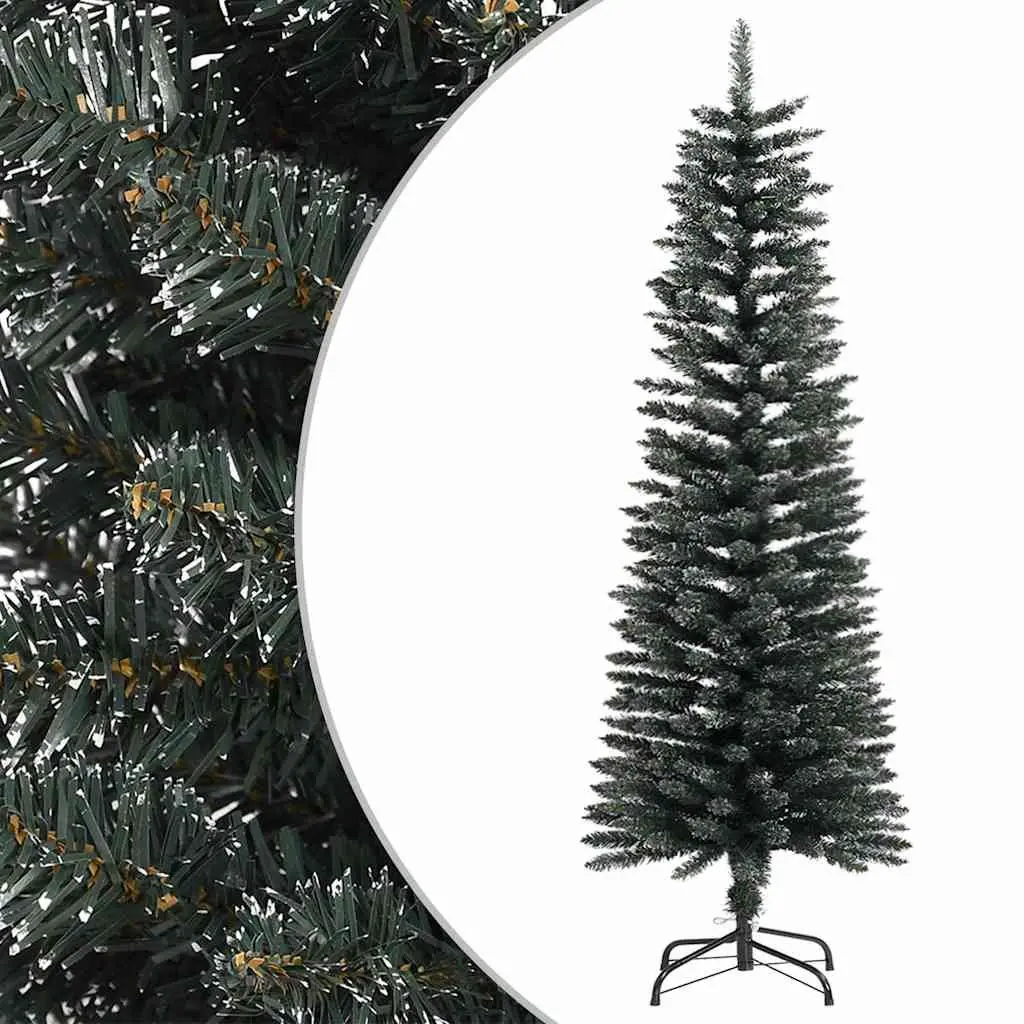 Artificial Slim Christmas Tree for Holiday Decoration 120cm Green PVC
