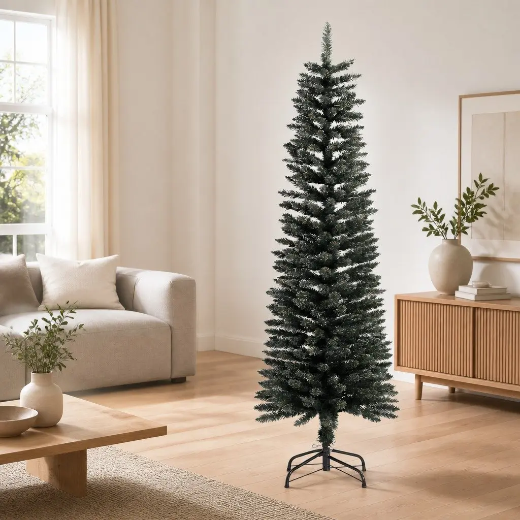 Artificial Christmas Tree for Narrow Spaces 150cm Green Bushy PVC