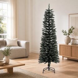 Artificial Slim Christmas Tree with Stand Green 150cm Bushy PVC Holiday