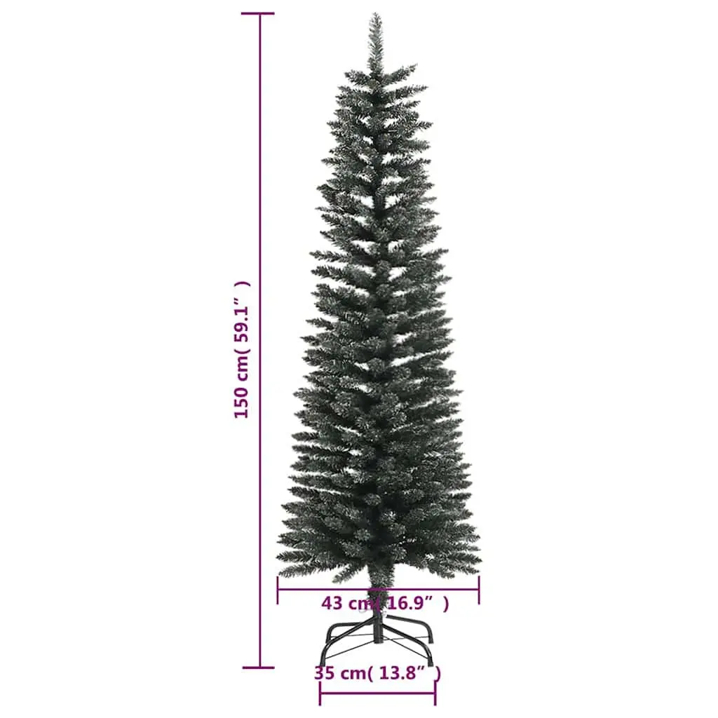 Artificial Christmas Tree for Narrow Spaces 150cm Green Bushy PVC