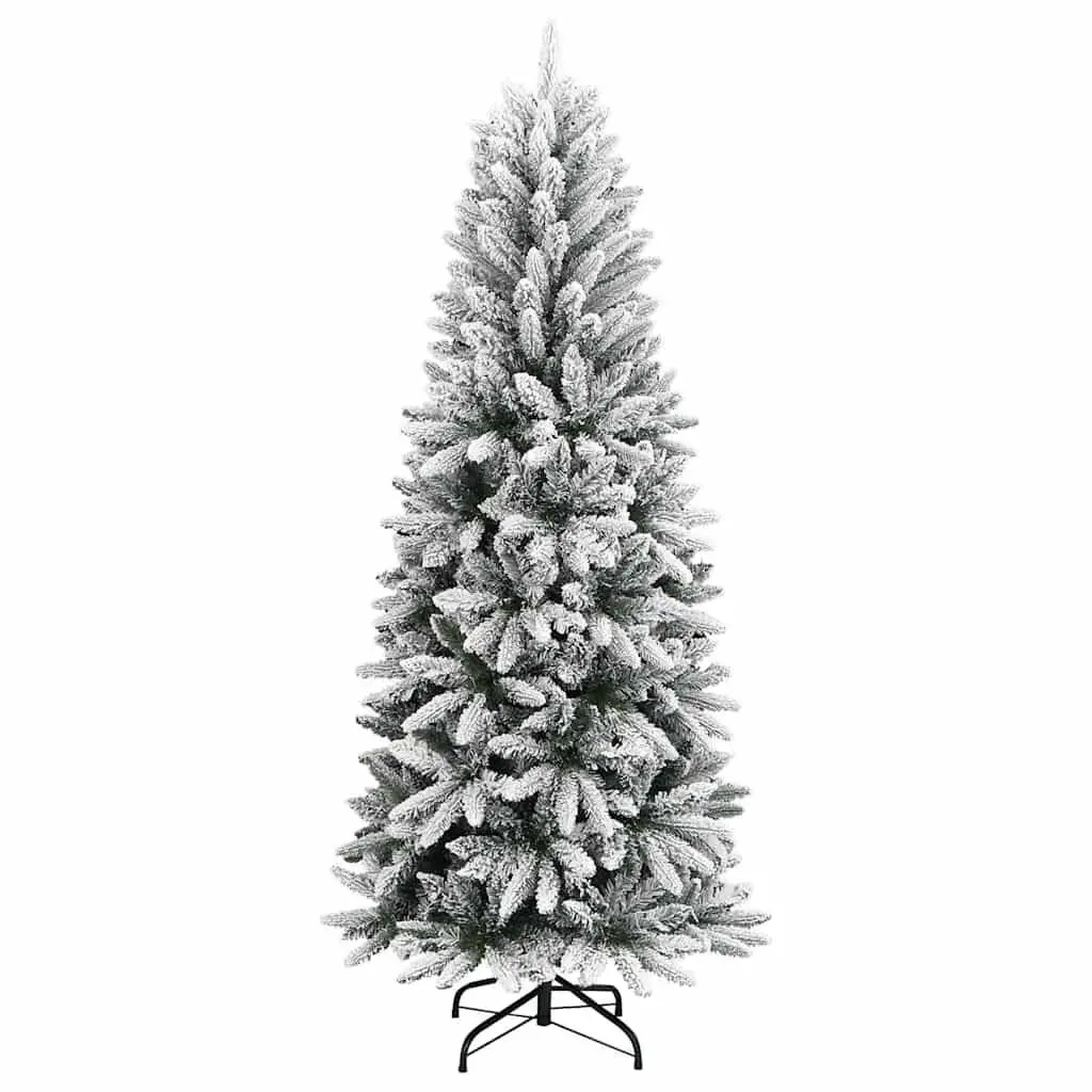 Artificial Christmas Tree 210cm White Snow Flocked PVC PE Hinged Branches for Seasonal Decoration