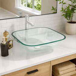 42x42x14cm Transparent Glass Basin Specifications