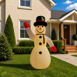 Inflatable Snowman: 370cm Height, Oxford Fabric, LED Lights