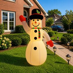 Inflatable Christmas Snowman: 805 cm, LED Lights, Oxford Fabric