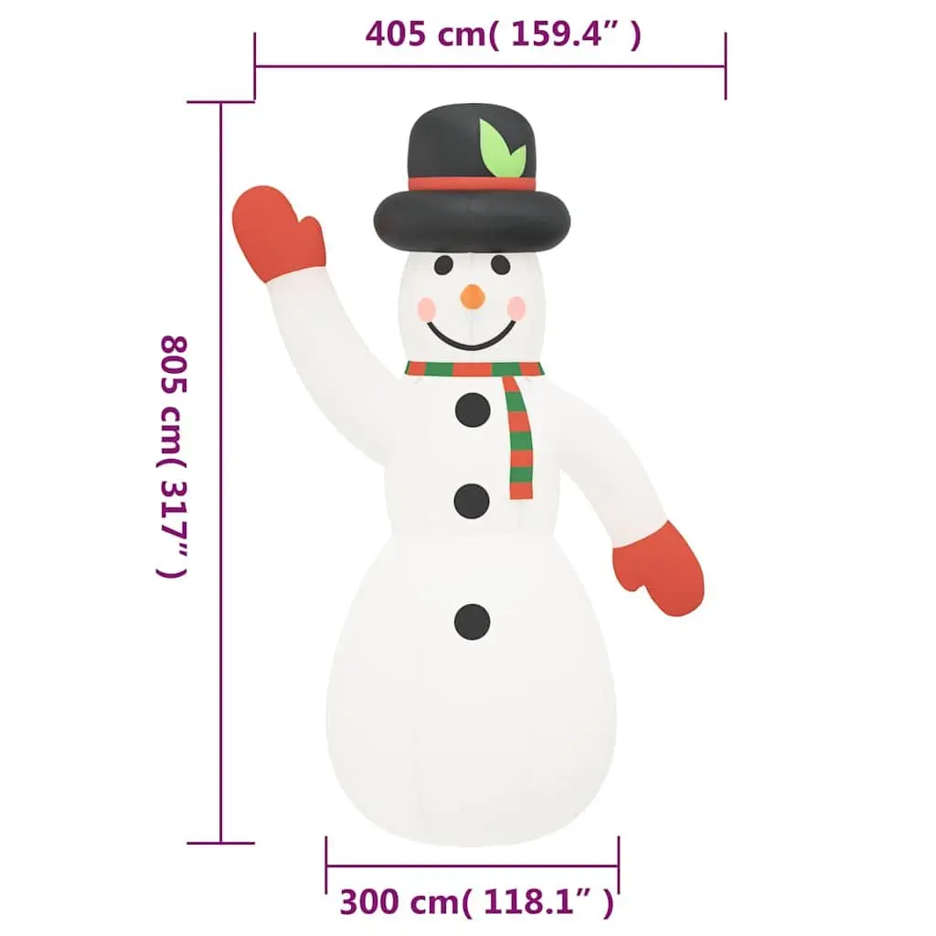 Inflatable Snowman Outdoor Decoration with LED Lights 805 cm