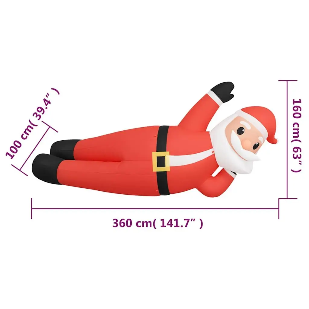 Christmas Inflatable Lying Santa Decoration for Yard 160cm