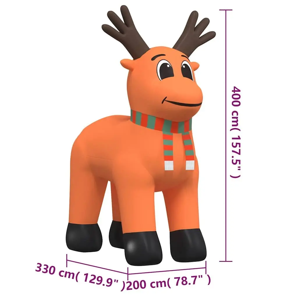 Inflatable Reindeer Outdoor Decoration with LED Lights 400cm