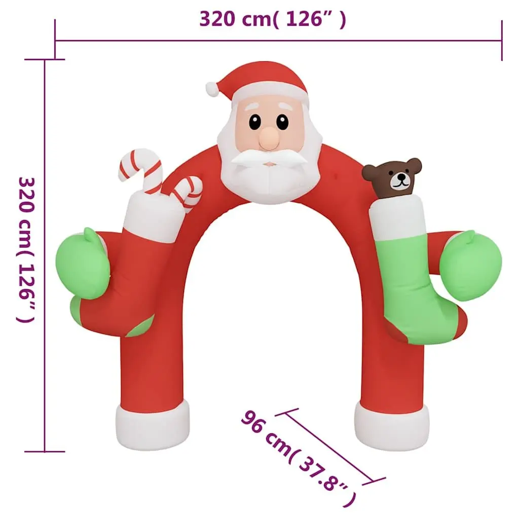 Christmas Inflatable Arch Gate 320cm LED Lights Outdoor Holiday Yard Decoration