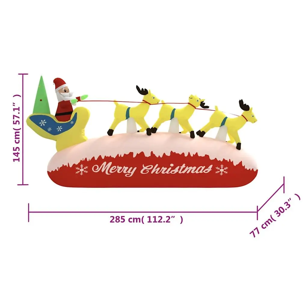 Inflatable Santa Reindeer Yard Decoration Holiday Use 145cm