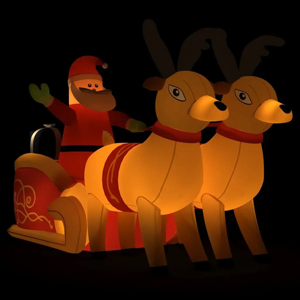 Christmas Inflatable Santa and Reindeer Yard Decoration 130 cm