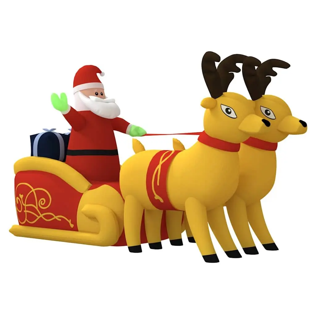 Christmas Inflatable Santa and Reindeer Yard Decoration 130 cm