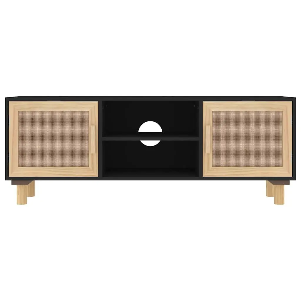 TV Cabinet for Living Room 105x30x40cm Black Storage Unit 4 Compartments Media Stand
