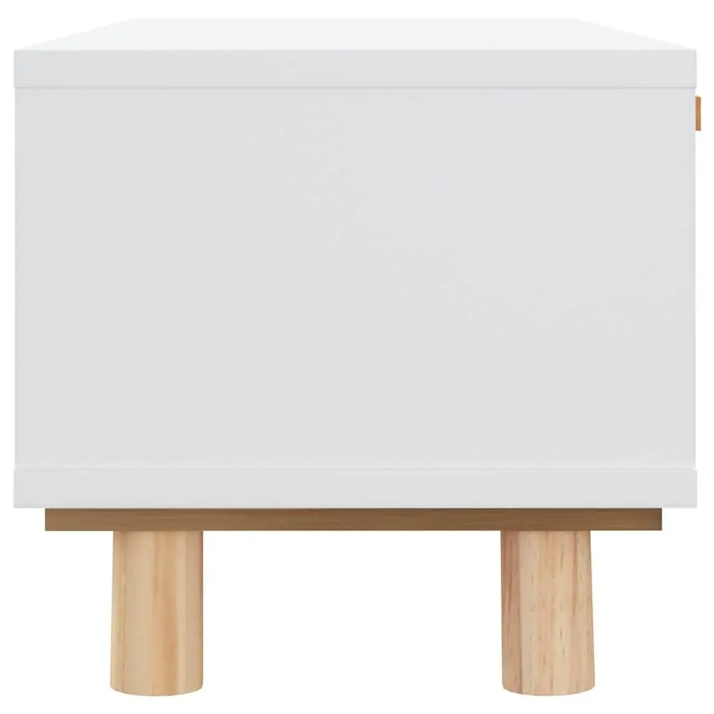 Coffee Table Living Room White 80x40x30cm 3 Drawers Rattan Weaving Storage