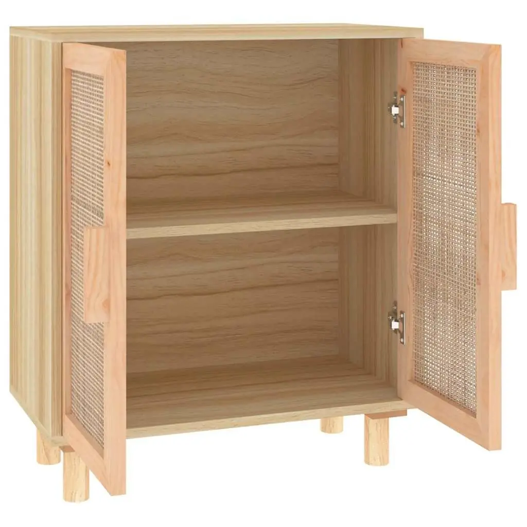 Sideboard Brown 60x30x70 cm Storage Cabinet with Rattan Door Design Furniture