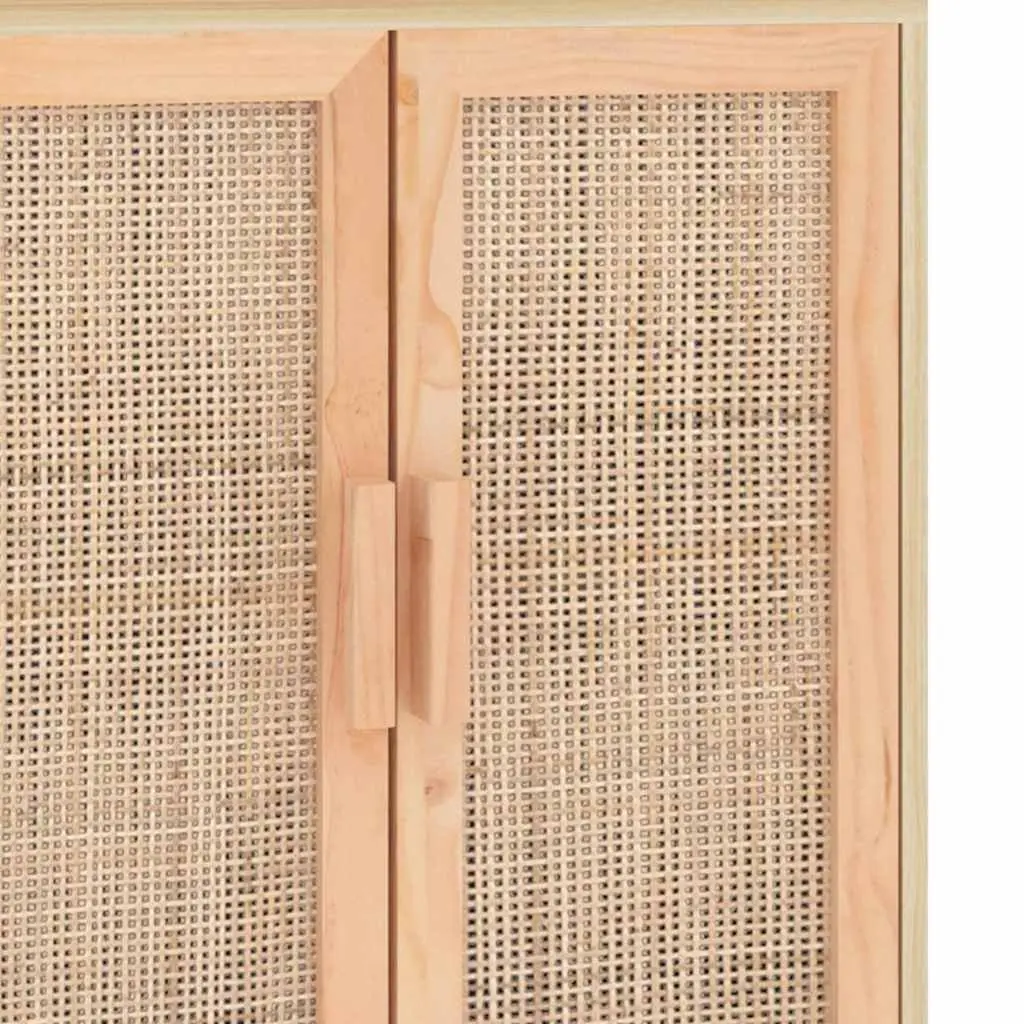 Sideboard Brown 60x30x70 cm Storage Cabinet with Rattan Door Design Furniture