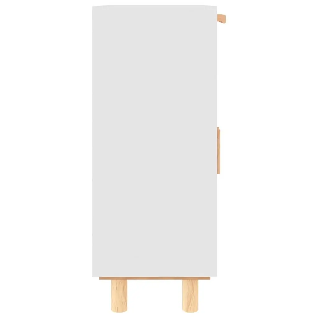 Sideboard Cabinet for Living Room 60W x 30D x 75H cm White with 2 Drawers Rattan Door Natural Wood Feet