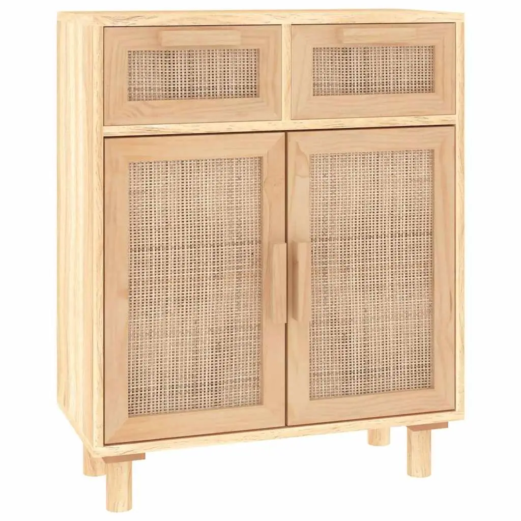 Sideboard Cabinet for Home 60x30x75cm Brown Solid Wood Pine Rattan Storage Furniture
