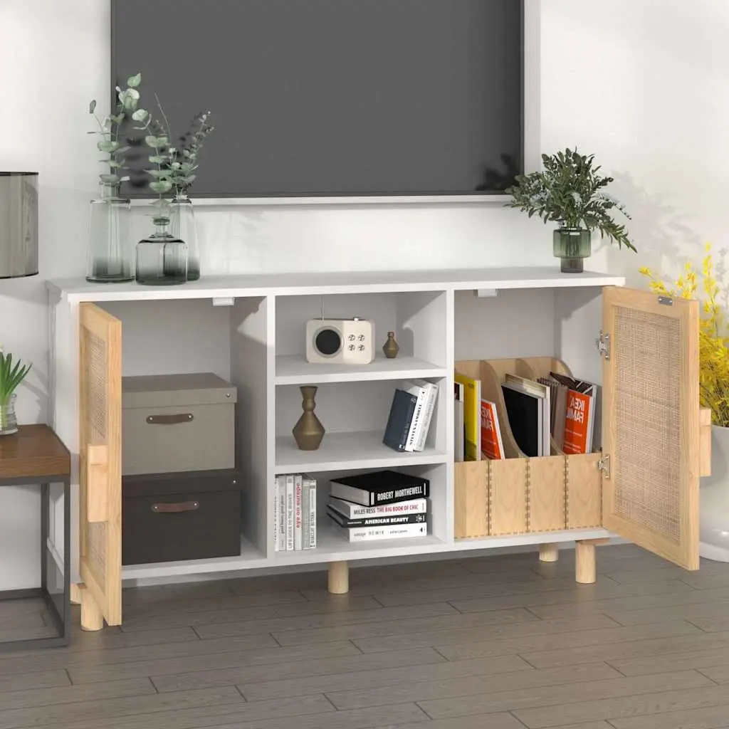 105x30x60cm White Sideboard with 5 Storage Compartments