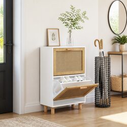Scandinavian Shoe Cabinet: 52W x 25D x 80H cm with 2 Drawers