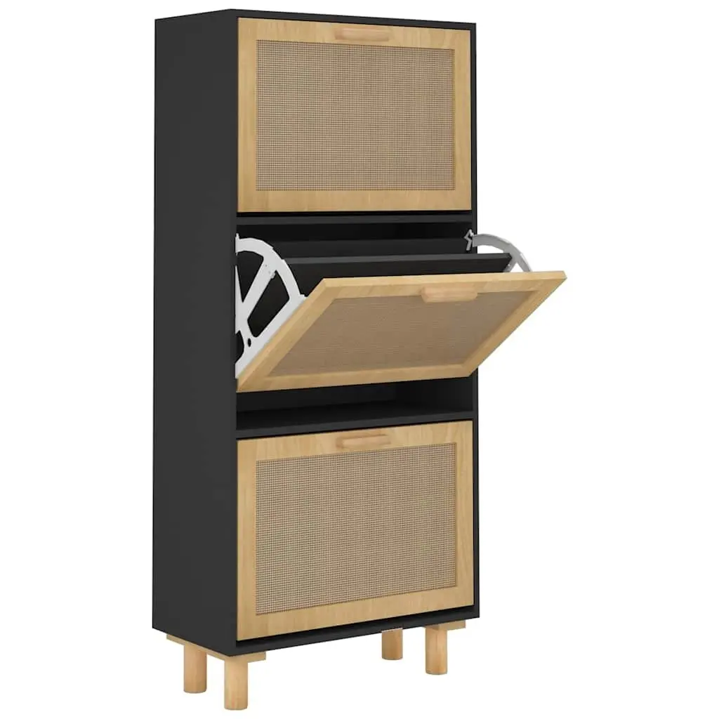 Black Scandinavian Shoe Cabinet