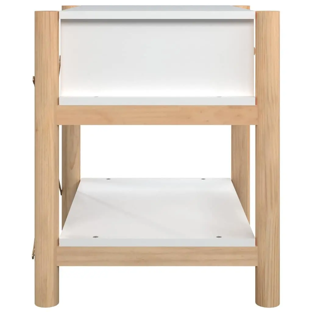 Bedside Tables Set of 2 White Engineered Wood Cabinet Storage Nightstand Bedroom