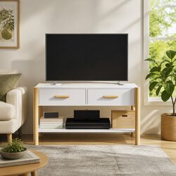 White TV Cabinet with Dimensions 82x38x45 cm, Engineered Wood