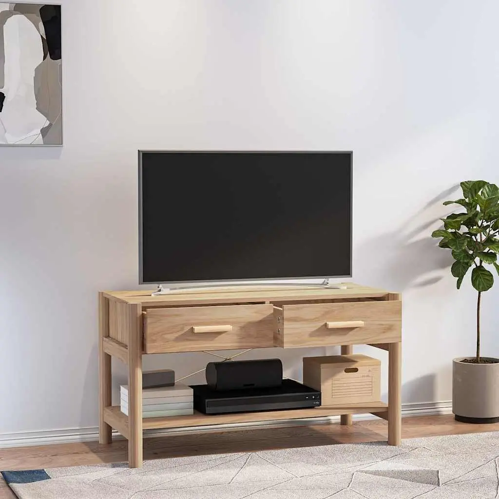 TV Cabinet Living Room 82x38x45cm Brown Storage Unit with Wooden Legs