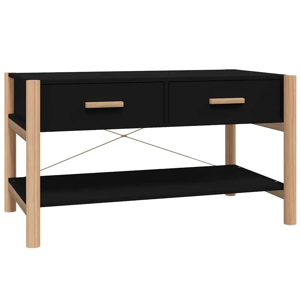 Coffee Table Black Storage Organiser Side Table Living Room Furniture Decor