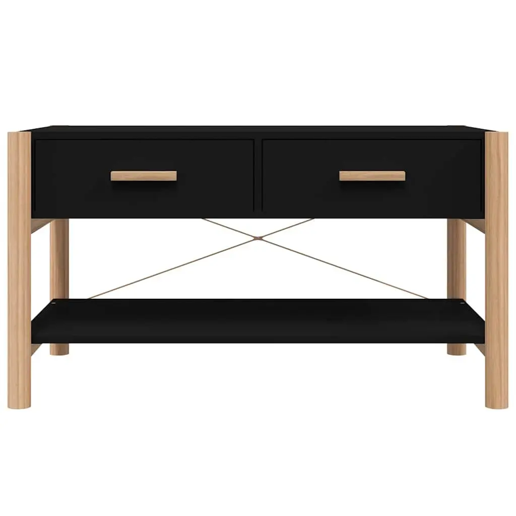 Coffee Table Black Storage Organiser Side Table Living Room Furniture Decor