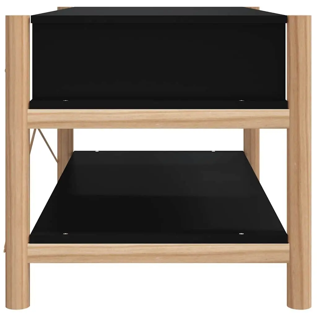 Coffee Table Black Storage Organiser Side Table Living Room Furniture Decor