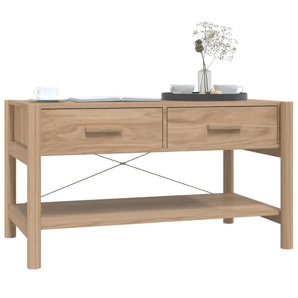Coffee Table for Living Room Brown 82L x 48W x 45H cm Engineered Wood with Storage