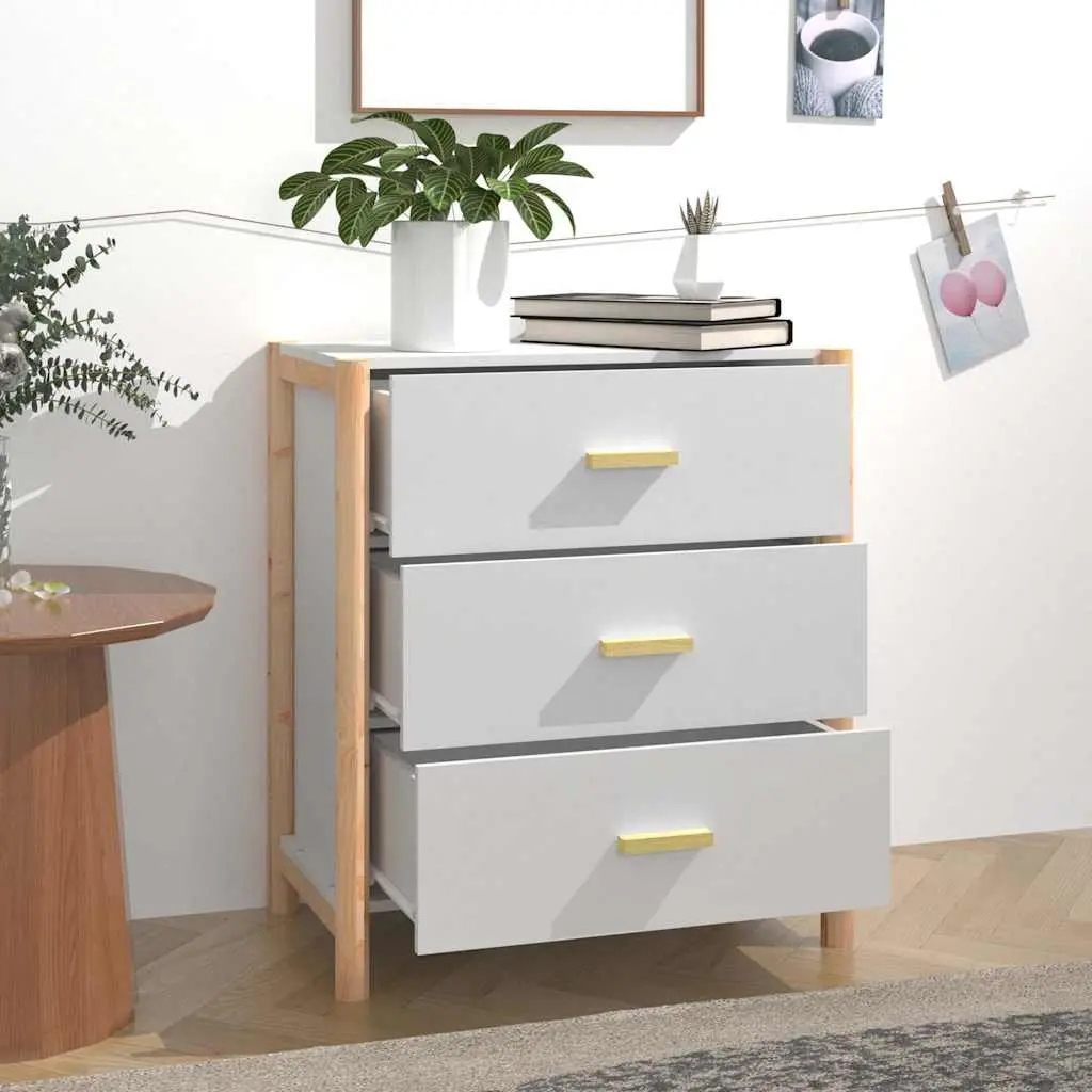 Sideboard White Storage Cabinet 62x38x70cm Engineered Wood