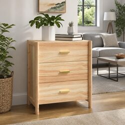 Brown Sideboard: 62L x 38W x 70H cm Engineered Wood Cabinet
