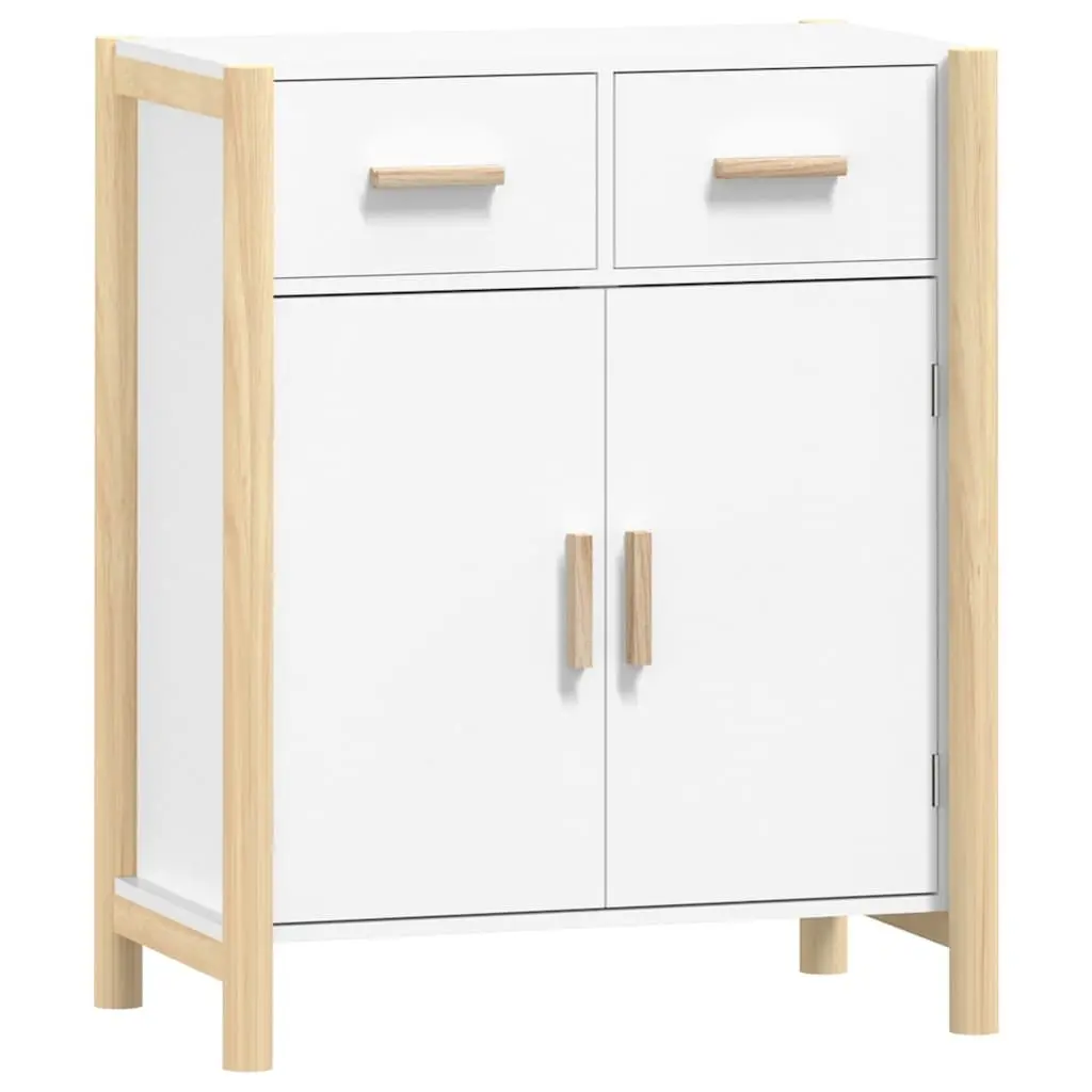 White Storage Cabinet 62x38x75cm Engineered Wood