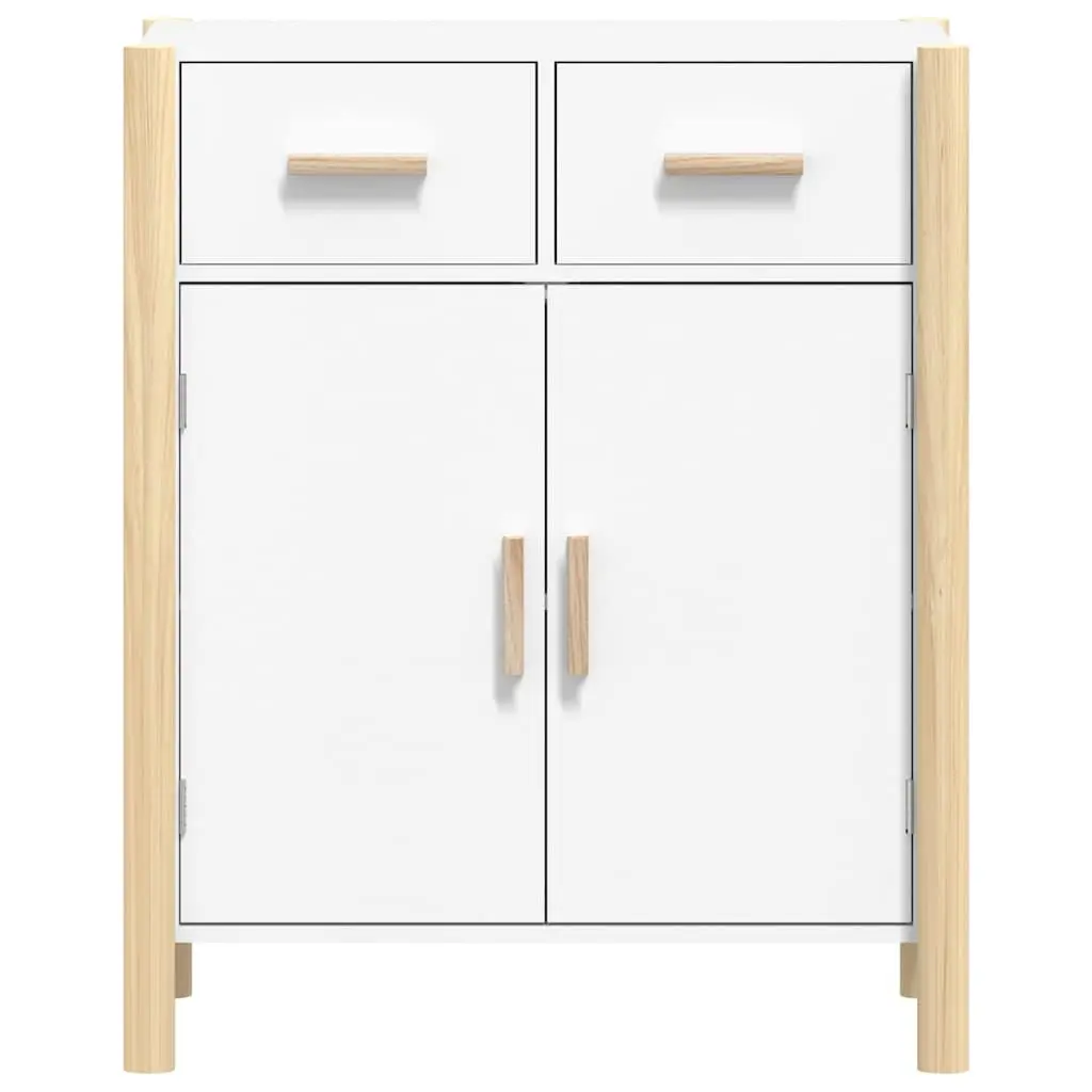 White Storage Cabinet 62x38x75cm Engineered Wood