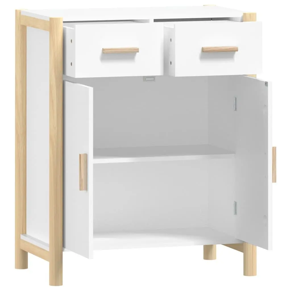 White Storage Cabinet 62x38x75cm Engineered Wood