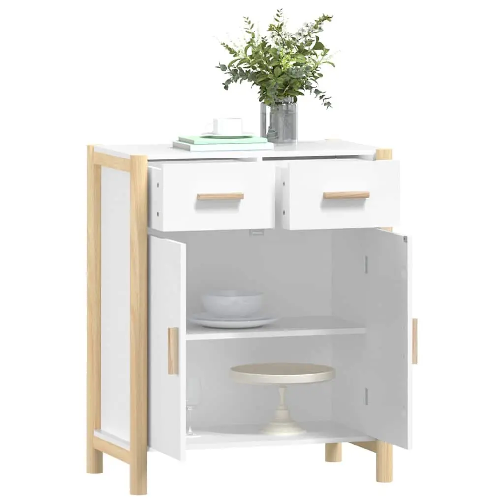 White Storage Cabinet 62x38x75cm Engineered Wood